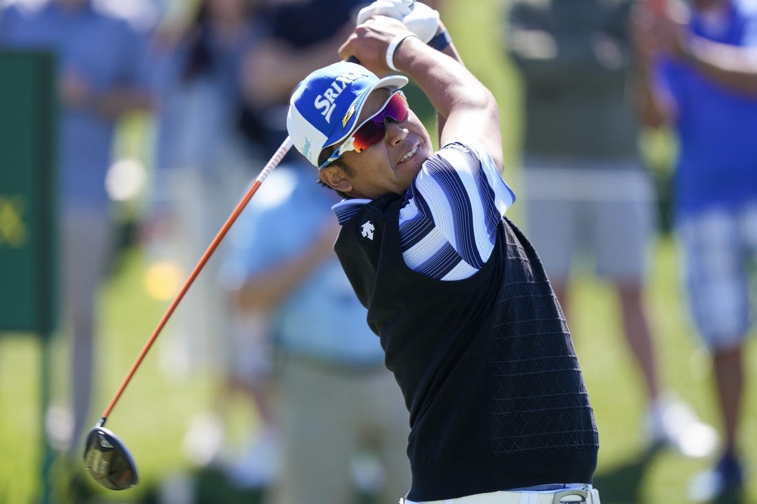 Mar 11, 2023; Ponte Vedra Beach, Florida, USA; Hideki Matsuyama plays from the 18th tee during the third round of THE PLAYERS Championship golf tournament. Mandatory Credit: David Yeazell-USA TODAY Sports