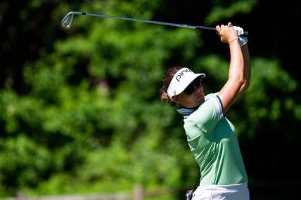 Linnea Johansson tees off as she competes in the second round of the Meijer LPGA Classic Friday, June 17, 2022, at Blythefield Country Club in Belmont Michigan.

Meijer Lpga Classic 2022 95