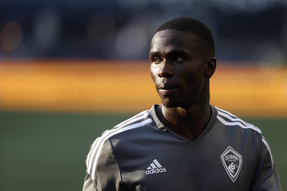 Jul 23, 2022; Seattle, Washington, USA; Colorado Rapids forward Dantouma Toure (37) walks to the locker room following warmups against the Seattle Sounders FC at Lumen Field. Mandatory Credit: Joe Nicholson-USA TODAY Sports