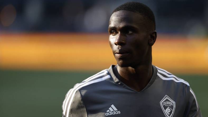 Jul 23, 2022; Seattle, Washington, USA; Colorado Rapids forward Dantouma Toure (37) walks to the locker room following warmups against the Seattle Sounders FC at Lumen Field. Mandatory Credit: Joe Nicholson-USA TODAY Sports