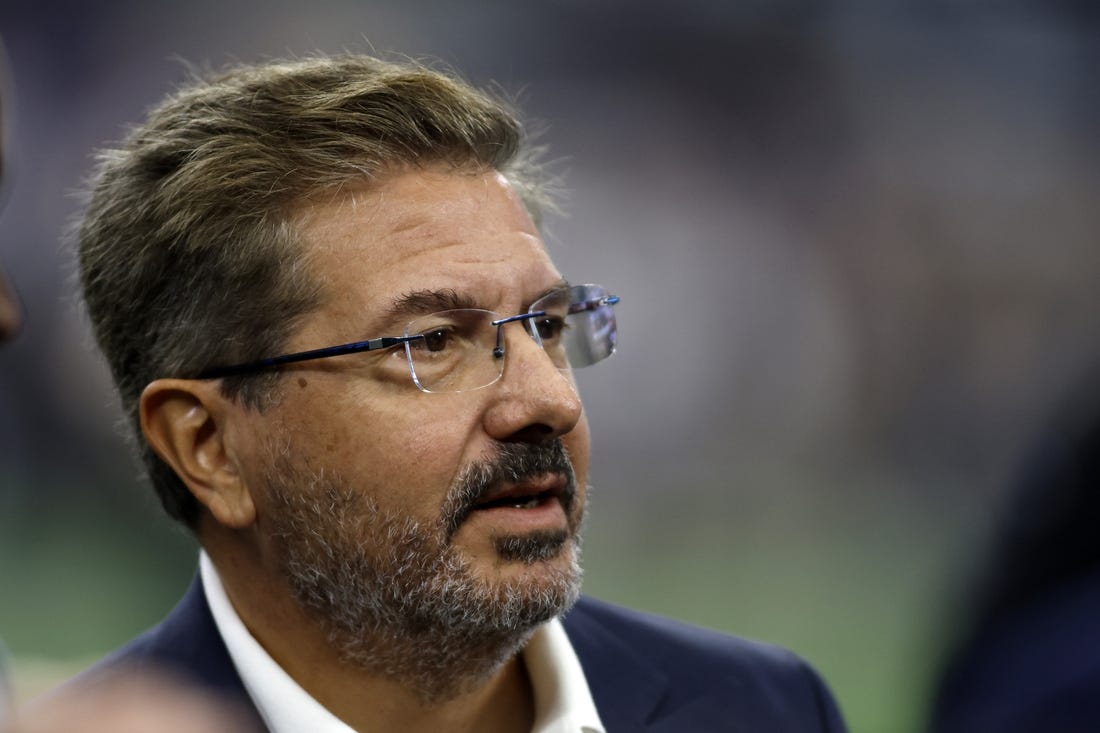 Oct 2, 2022; Arlington, Texas, USA; Washington Commanders owner Dan Snyder on the field before the game against the Dallas Cowboys at AT&T Stadium. Mandatory Credit: Tim Heitman-USA TODAY Sports