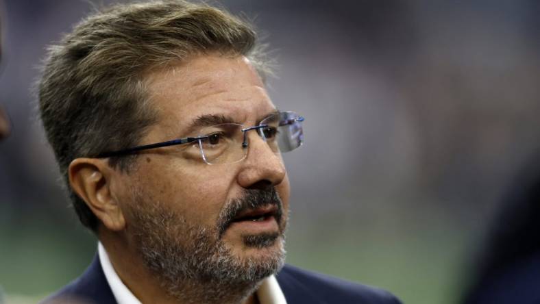 Oct 2, 2022; Arlington, Texas, USA; Washington Commanders owner Dan Snyder on the field before the game against the Dallas Cowboys at AT&T Stadium. Mandatory Credit: Tim Heitman-USA TODAY Sports