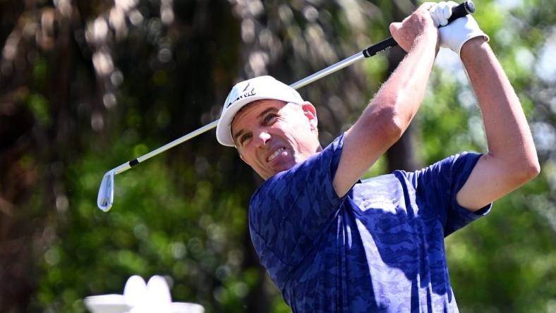 Steven Alker tees off  during the PGA Chubb Classic Golf tournament at the Tiburon Golf Club, Sunday, February 19th, 2022, in Naples, Fla. (Photo/Chris Tilley)

Flct1004