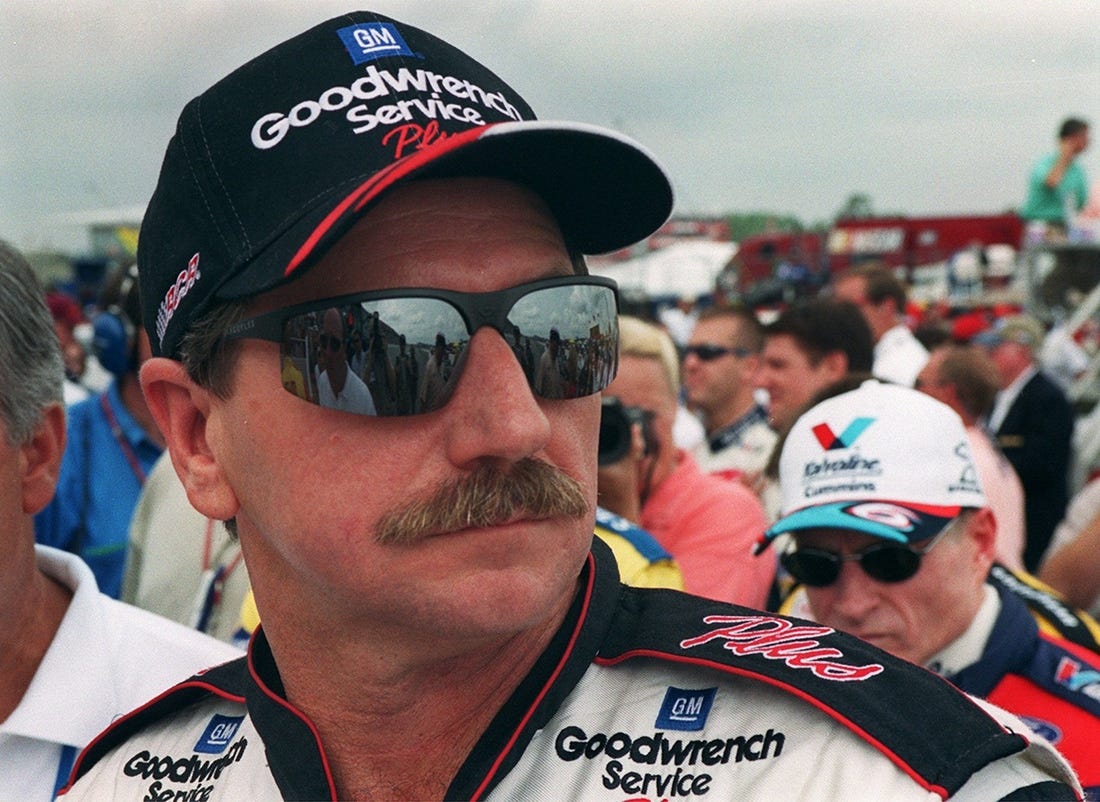 Dale Earnhardt waits during driver introduction before the Southern 500 Labor Day weekend.

Aldridge Photos 108