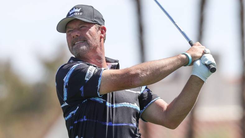 Alex Cejka tees off on the fifth hole at the Galleri Classic at Mission Hills Country Club in Rancho Mirage, March 25, 2023.

Galleri Classic Saturday 19