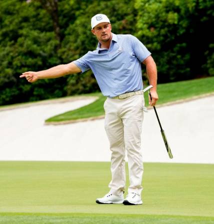 April 6: Bryson DeChambeau reacts after missing his putt on the 13th green during the first round of the Masters.

Pga Masters Tournament First Round