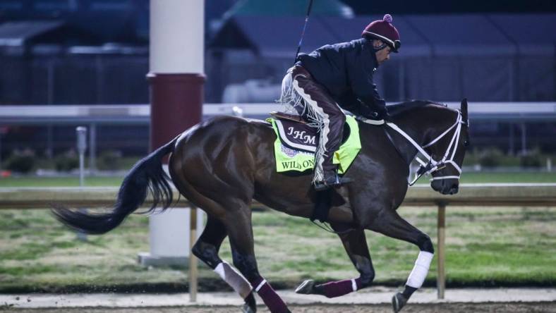 Wild On Ice works out on Wednesday morning April 25, 2023 at Churchill Downs in Louisville, Ky.

Kentucky Derby horses 2023