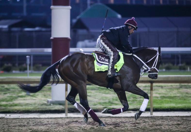 Wild On Ice works out on Wednesday morning April 25, 2023 at Churchill Downs in Louisville, Ky.

Kentucky Derby horses 2023