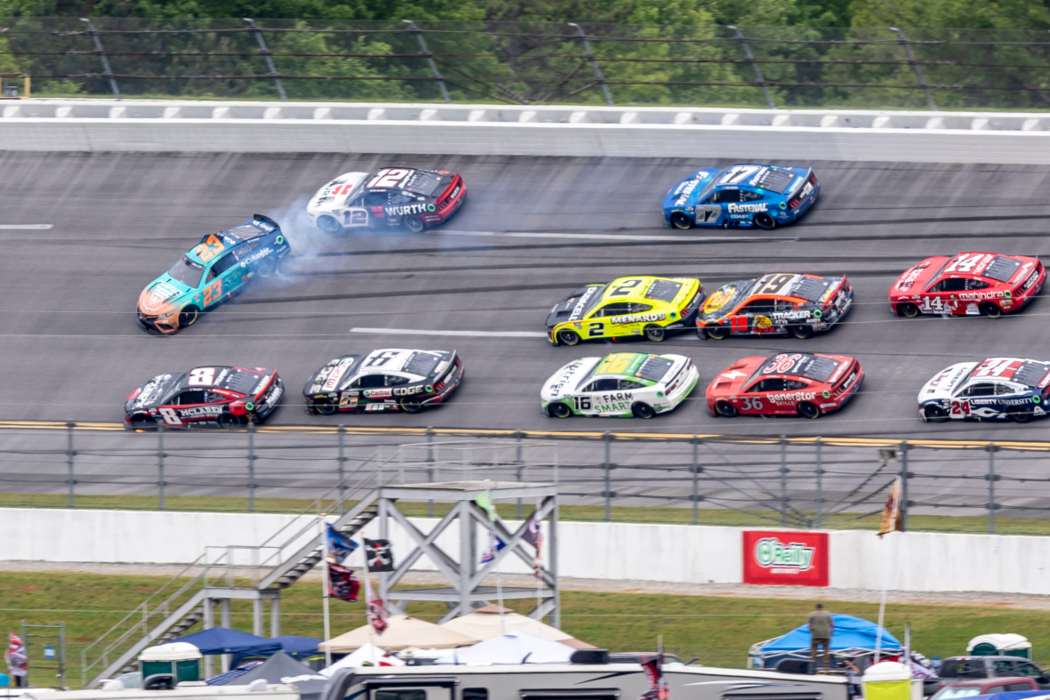 Bubba Wallace discusses lastlap blocks that caused big wreck at Talladega