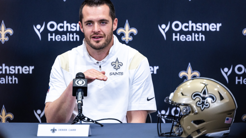 NFL: New Orleans Saints-Derek Carr Press Conference
