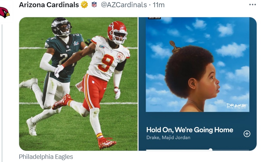 Sportsnaut screen cap of Arizona Cardinals tweet