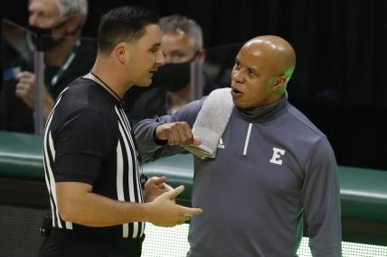 (File photo) Pistons assistant general manager Rob Murphy (pictured as head coach at Eastern Michigan) was fired following an investigation into workplace conduct. Mandatory Credit: Raj Mehta-USA TODAY Sports