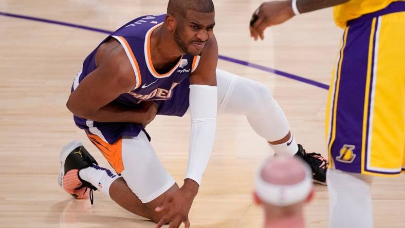 Suns guard Chris Paul could be out for multiple games with a groin injury. Mandatory Credit: Robert Hanashiro-USA TODAY Sports