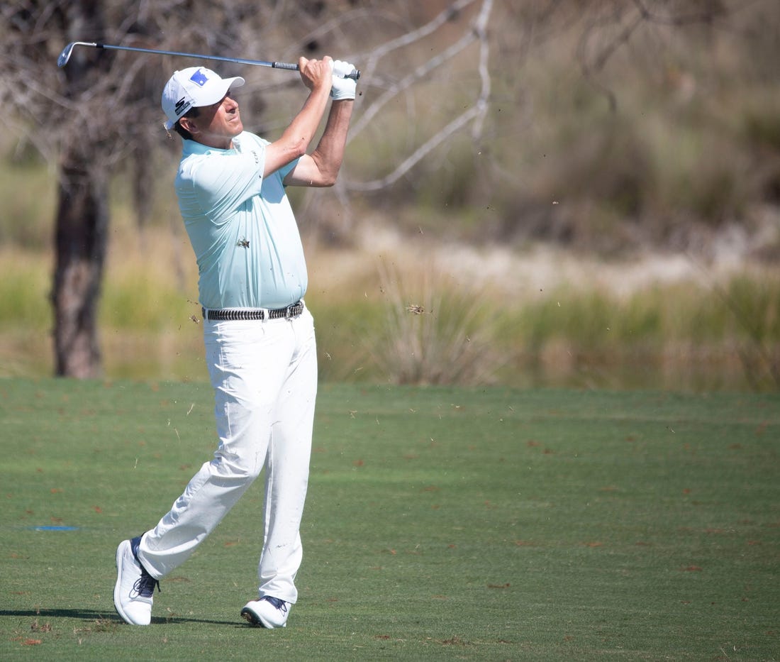 Billy Andrade watches a hit during the Chubb Classic's final round on Sunday, Feb. 20, 2022 at the Tibur  n Golf Club in Naples, Fla.

Ndn 20220220 Chubb Classic Final Round 0142