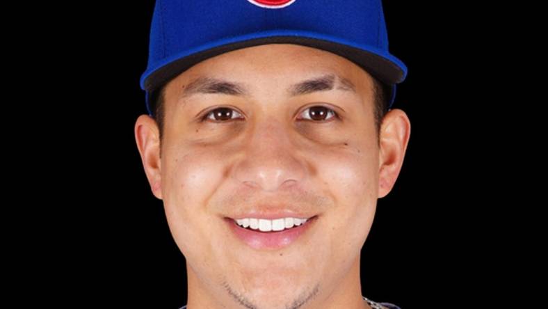 Mar 16, 2022; USA; Chicago Cubs Miguel Amaya poses for a 2022 MLB portrait. Mandatory Credit: MLB photos via USA TODAY Sports