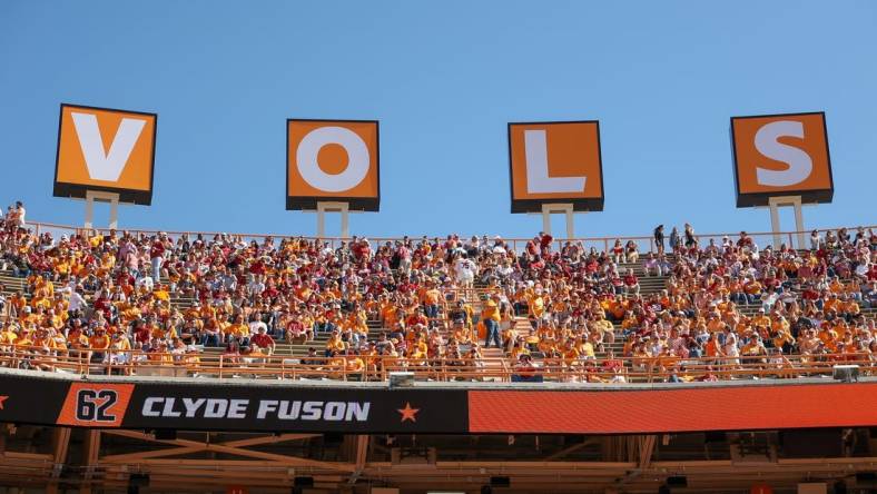 Oct 15, 2022; Knoxville, Tennessee, USA; General view before the game between the Tennessee Volunteers and the Alabama Crimson Tide at Neyland Stadium. Mandatory Credit: Randy Sartin-USA TODAY Sports