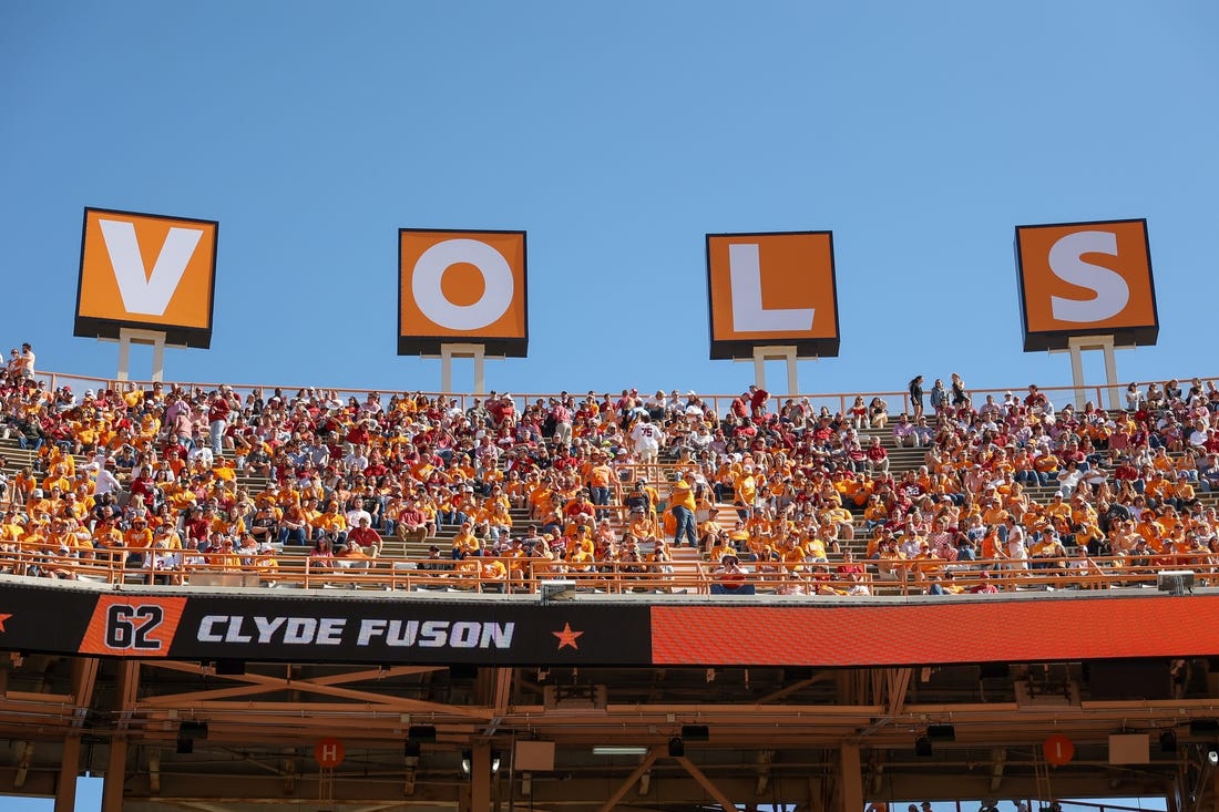 Oct 15, 2022; Knoxville, Tennessee, USA; General view before the game between the Tennessee Volunteers and the Alabama Crimson Tide at Neyland Stadium. Mandatory Credit: Randy Sartin-USA TODAY Sports