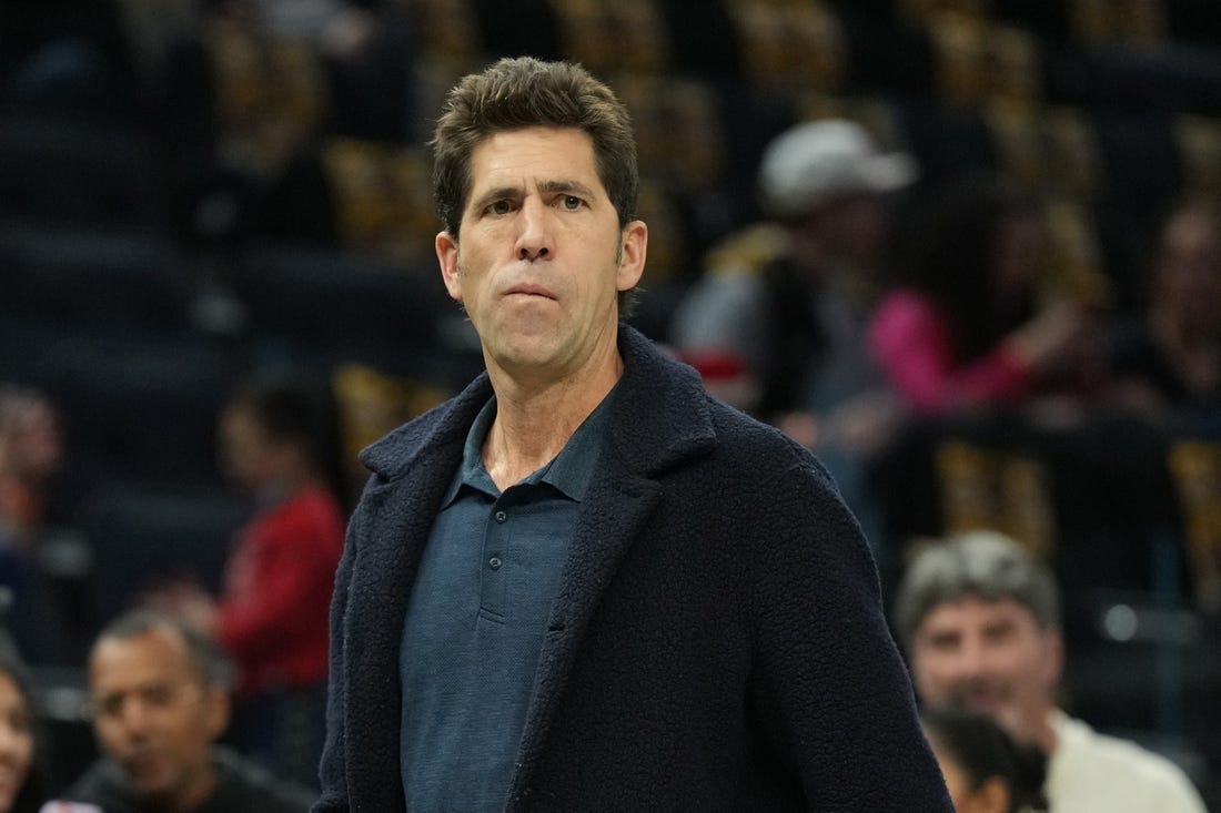 Dec 25, 2022; San Francisco, California, USA; Golden State Warriors president Bob Myers before the game against the Memphis Grizzlies at Chase Center. Mandatory Credit: Darren Yamashita-USA TODAY Sports