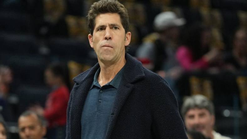 Dec 25, 2022; San Francisco, California, USA; Golden State Warriors president Bob Myers before the game against the Memphis Grizzlies at Chase Center. Mandatory Credit: Darren Yamashita-USA TODAY Sports