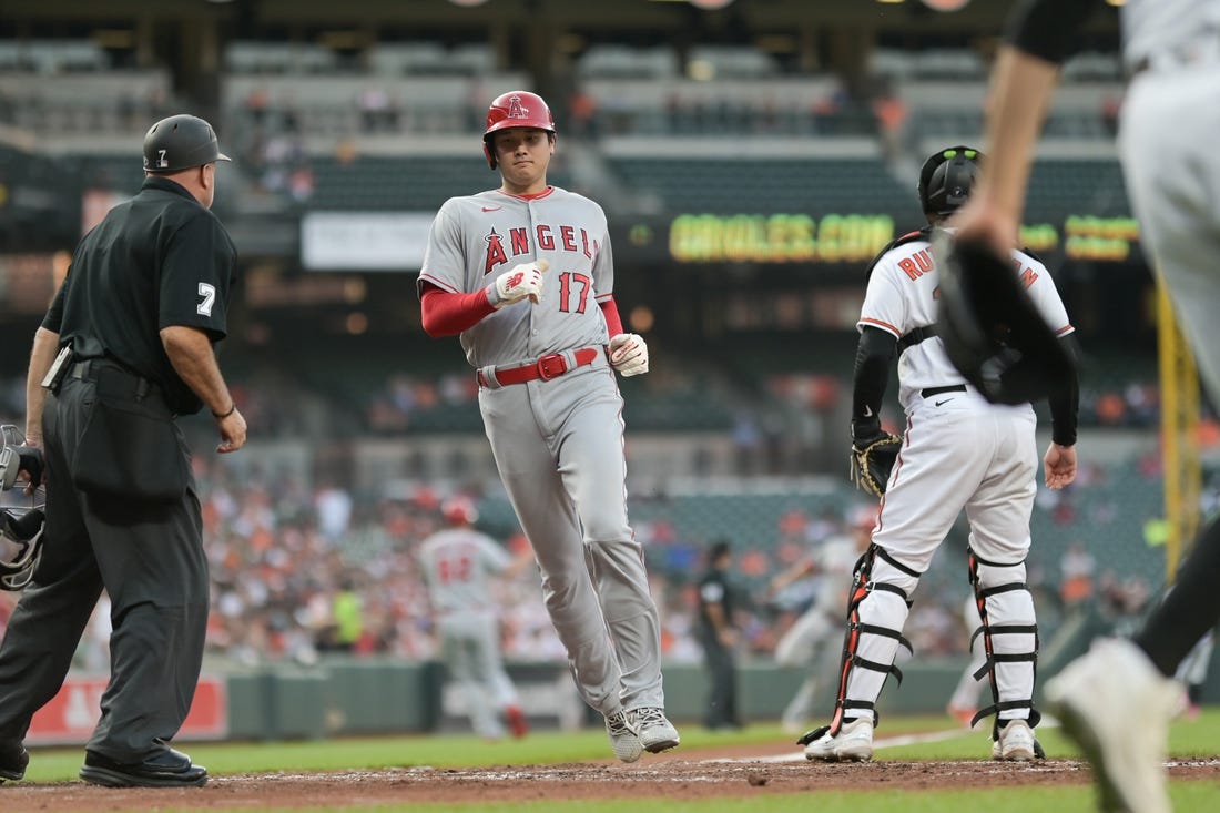 Ohtani is first pitcher since '64 to reach base five times; Angels beat  Orioles 9-5
