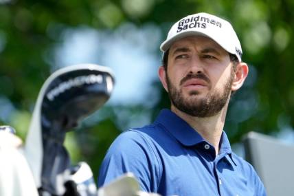May 30, 2023; Dublin, Ohio, USA;  Patrick Cantlay waits to tee off on the third hole during a practice round for the Memorial Tournament at Muirlfield Village Golf Club.