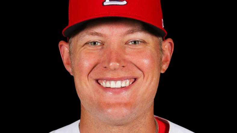 Mar 19, 2022; USA; St. Louis Cardinals Luken Baker poses for a 2022 MLB portrait. Mandatory Credit: MLB photos via USA TODAY Sports