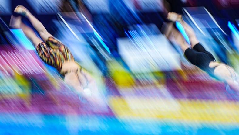 (File Photo) United States Katie Ledecky competes in the 200 meter freestyle swim during the FINA Swimming World Cup prelims on Friday, Nov 4, 2022 in Indianapolis at Indiana University Natatorium.

Swimming Fina Swimming World Cup