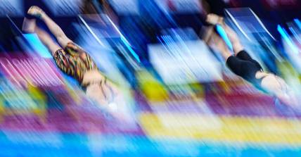 (File Photo) United States Katie Ledecky competes in the 200 meter freestyle swim during the FINA Swimming World Cup prelims on Friday, Nov 4, 2022 in Indianapolis at Indiana University Natatorium.

Swimming Fina Swimming World Cup