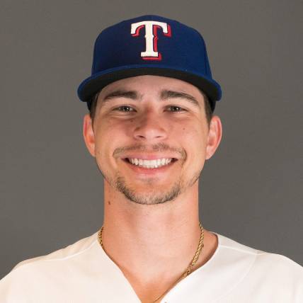 Feb 21, 2023; Surprise, AZ, USA; Texas Rangers Ricky Vanasco (70) poses for a photo during photo day at Surprise Stadium. Mandatory Credit: Allan Henry-USA TODAY Sports