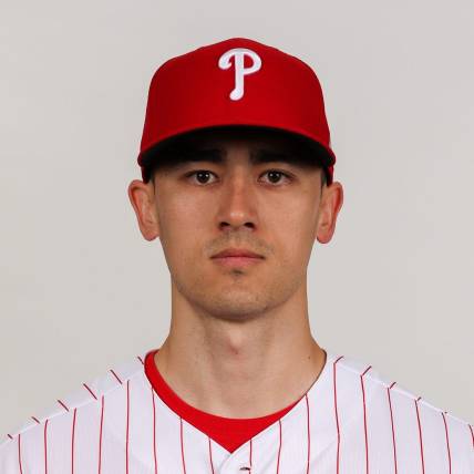 Feb 23, 2023; Clearwater, FL, USA; Philadelphia Phillies pitcher Noah Song during photo day at BayCare Ballpark. Mandatory Credit: Nathan Ray Seebeck-USA TODAY Sports