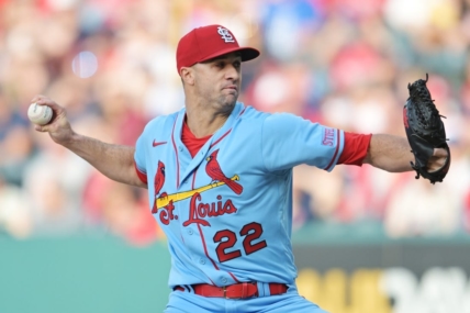 May 27, 2023; Cleveland, Ohio, USA; St. Louis Cardinals starting pitcher Jack Flaherty (22) throws a pitch during the first inning against the Cleveland Guardians at Progressive Field. Mandatory Credit: Ken Blaze-USA TODAY Sports