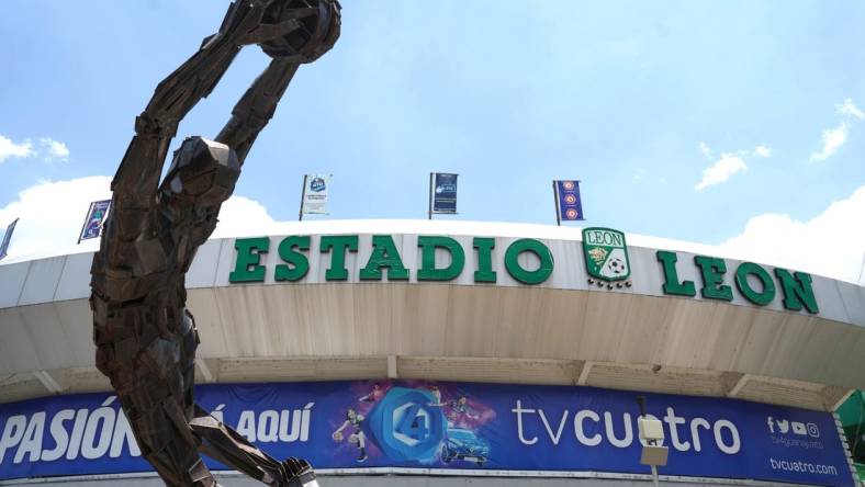 May 31, 2023; Leon, Guanajuato, Mexico; A genreal overall view of Estadio Leon, the site of the CONCACAF Champions League championship between LAFC and Club Leon. Mandatory Credit: Kirby Lee-USA TODAY Sports