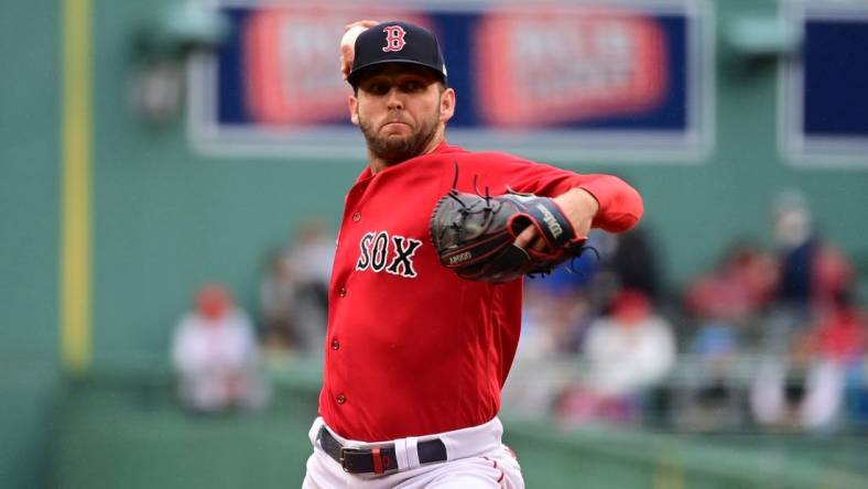 Jun 3, 2023; Boston, Massachusetts, USA; Boston Red Sox starting pitcher Kutter Crawford (50) pitches against the Tampa Bay Rays during the first inning at Fenway Park. Mandatory Credit: Eric Canha-USA TODAY Sports