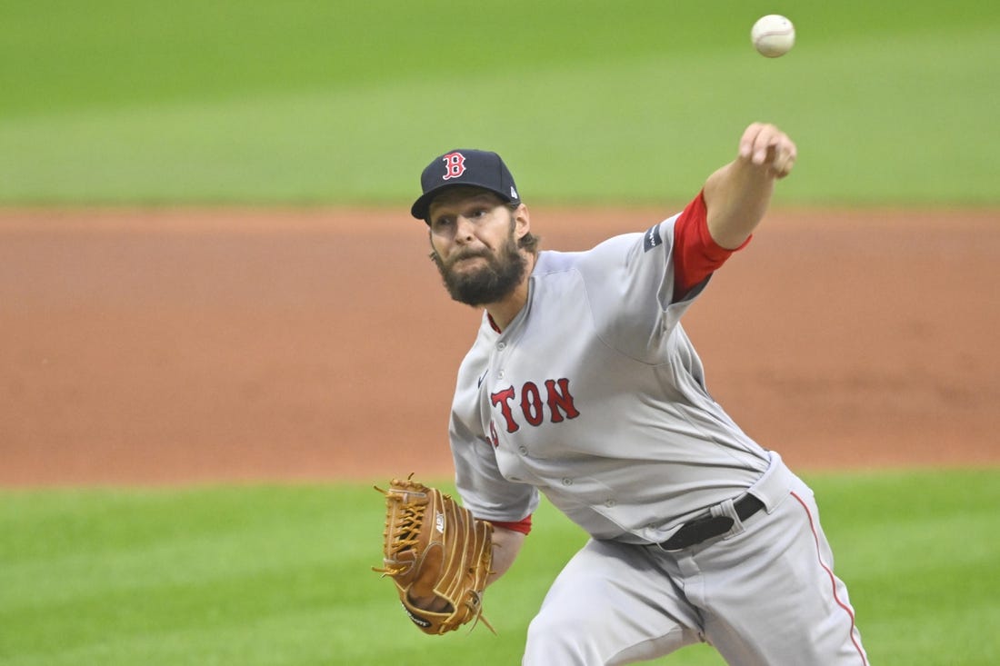 Jun 8, 2023; Cleveland, Ohio, USA; Boston Red Sox starting pitcher Matt Dermody (62) delivers a pitch in the first inning against the Cleveland Guardians at Progressive Field. Mandatory Credit: David Richard-USA TODAY Sports