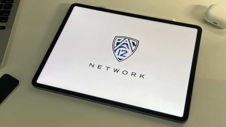 pac-12 network logo on an iPad