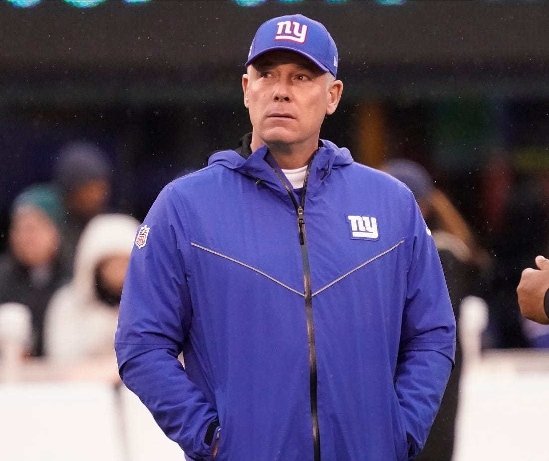 Dec 29, 2019; East Rutherford, New Jersey, USA;  New York Giants head coach Pat Shurmur before the game against the Philadelphia Eagles at MetLife Stadium. Mandatory Credit: Robert Deutsch-USA TODAY Sports