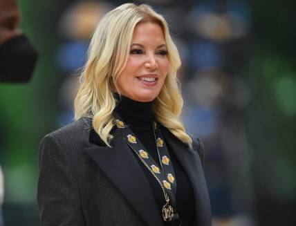 Sep 28, 2021; Los Angeles, CA, USA;  Los Angeles Lakers owner Jeanie Buss attends media day at the UCLA Health and Training Center in El Segundo, Calif.  Mandatory Credit: Jayne Kamin-Oncea-USA TODAY Sports