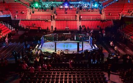 Jan 21, 2023; Rio de Janeiro, Brazil; General view of the arena during UFC 283 at Jeunesse Arena. Mandatory Credit: Jason da Silva-USA TODAY Sports