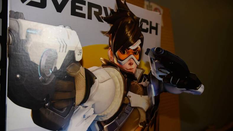 A cutout from the game Overwatch stands up at Next Generation Gaming in Grovetown, Ga., on Thursday, March 23, 2023. Next Generation Gaming will host both old arcade games and modern consoles, such as the Nintendo Switch and Playstations.

News Next Generation Gaming