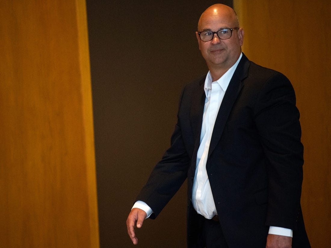 Former Tennessee football head coach Jeremy Pruitt leaves for a lunch break during an infractions hearing with the NCAA held at the Westin Cincinnati on Wednesday, April 19, 2023.

RANK 1 Kns Ncaa Pruitt Bp