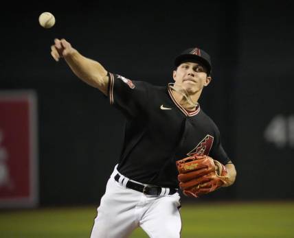 Arizona Diamondbacks starting pitcher Drey Jameson (99) throws against the San Diego Padres during the first inning at Chase Field on April 23, 2023.

Mlb Padres At D Backs
