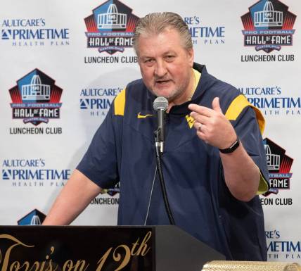 Bob Huggins at the Pro Football Hall of Fame Luncheon Club on Monday, May 8, 2023.