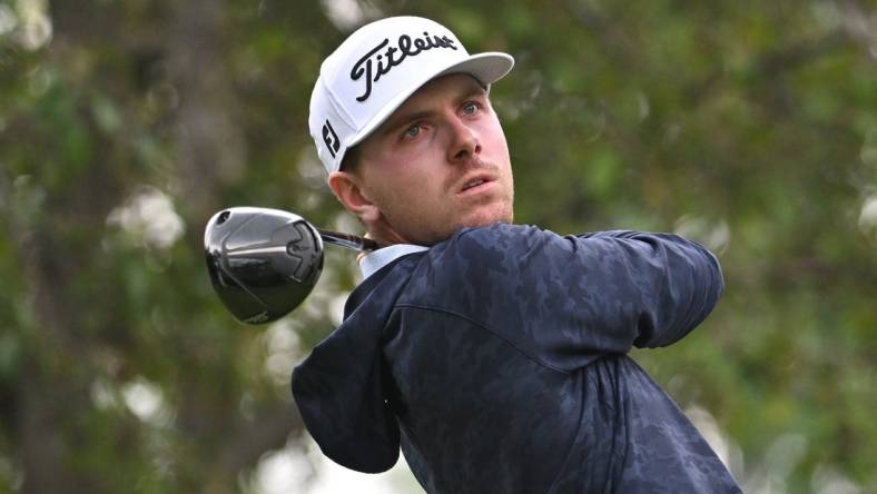 Jun 8, 2023; Toronto, ON, CAN;  Ryan Gerard hits his tee shot on the seventh hole during the first round of the RBC Canadian Open golf tournament. Mandatory Credit: Dan Hamilton-USA TODAY Sports