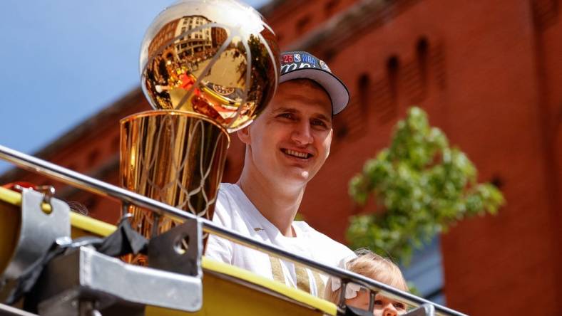 Jun 15, 2023; Denver, CO, USA; Denver Nuggets center Nikola Jokic during the championship parade after the Denver Nuggets won the 2023 NBA Finals. Mandatory Credit: Isaiah J. Downing-USA TODAY Sports