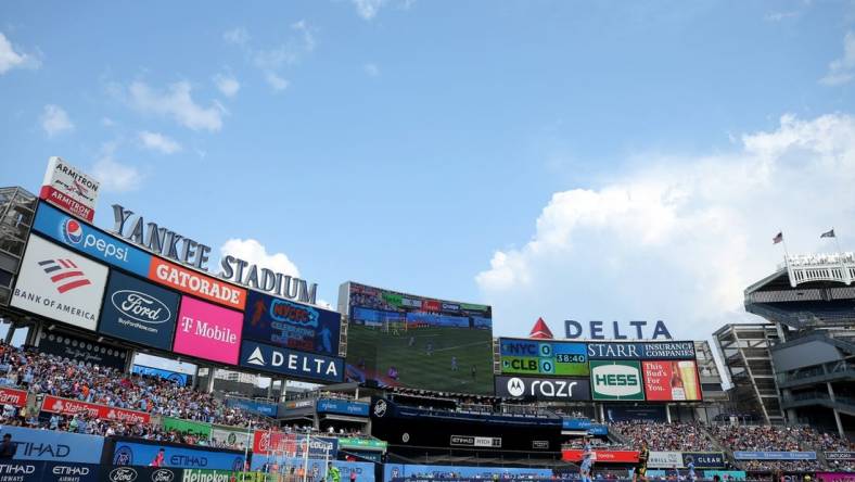 Jun 17, 2023; New York, New York, USA; General view of Yankee Stadium during the first half between New York City FC and Columbus Crew SC. Mandatory Credit: Brad Penner-USA TODAY Sports