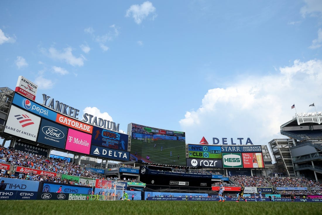 Jun 17, 2023; New York, New York, USA; General view of Yankee Stadium during the first half between New York City FC and Columbus Crew SC. Mandatory Credit: Brad Penner-USA TODAY Sports