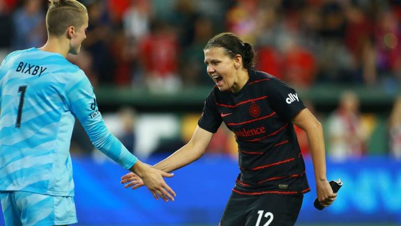 Christine Sinclair (12) is one of soccer's greatest scorers. Mandatory Credit: Craig Mitchelldyer-USA TODAY Sports