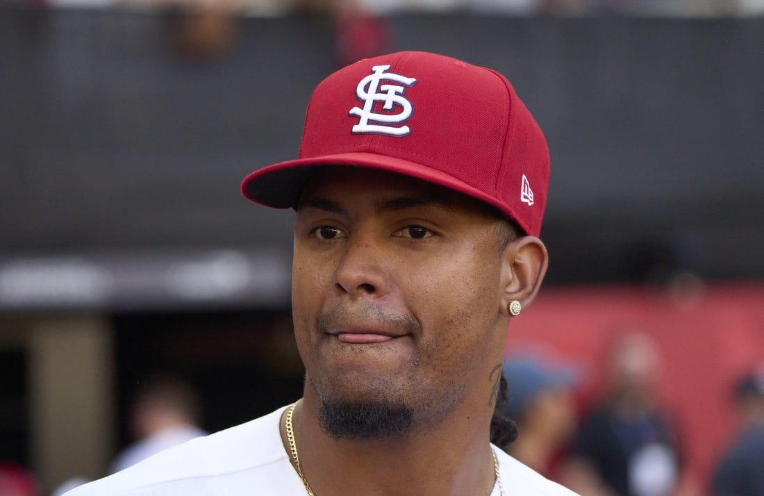 Jun 25, 2023; London, GBR, ENG; St. Louis Cardinals relief pitcher Genesis Cabrera (92) after winning against the Chicago Cubs during London series game two at London Stadium. Mandatory Credit: Peter van den Berg-USA TODAY Sports