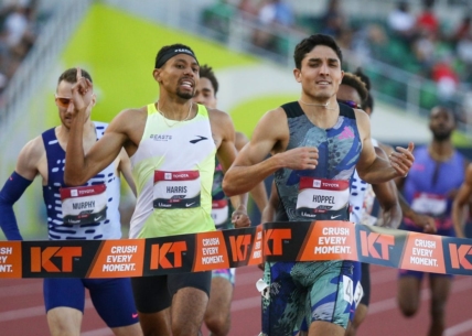 Bryce Hoppel wins the men   s 800 meters on day four of the USA Outdoor Track and Field Championships at Hayward Field in Eugene Sunday, July 9, 2023.
