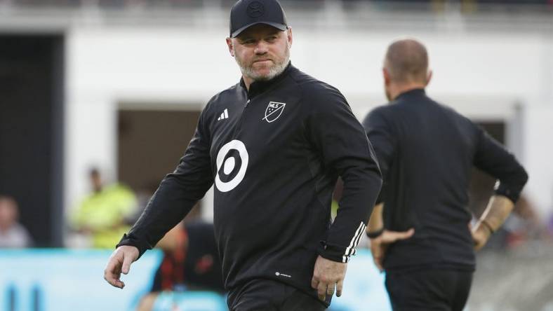 Jul 19, 2023; Washington, DC, USA; MLS head coach Wayne Rooney of D.C. United before the 2023 MLS All Star Game at Audi Field. Mandatory Credit: Amber Searls-USA TODAY Sports